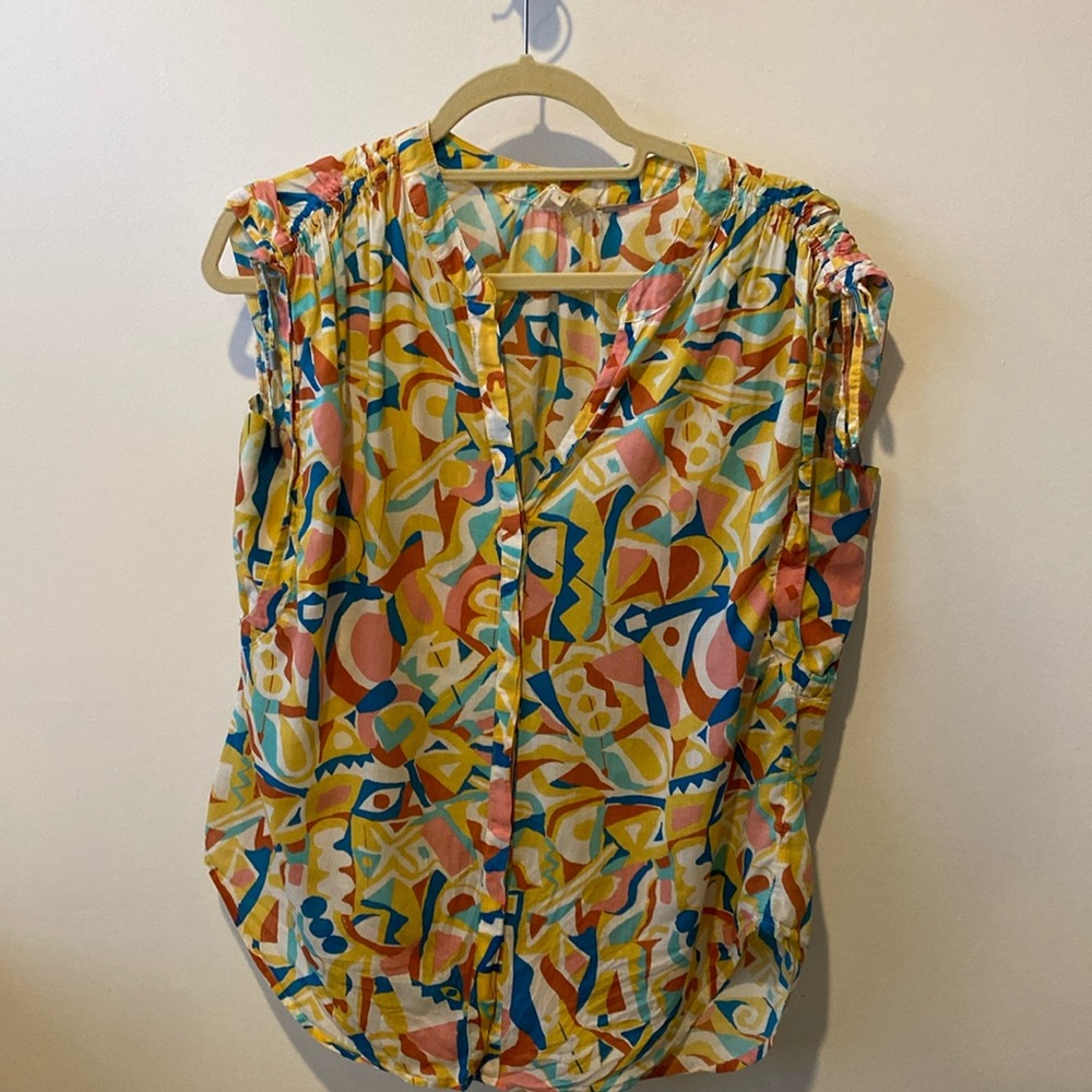 Anthropologie Abstract Print Button Down Shirt - image 1